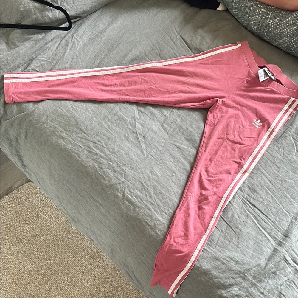 Adidas Pink Sweatpants with Signature Stripes